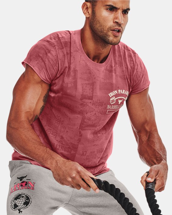 Men's Project Rock Show Your Gym Short Sleeve in Pink image number 2